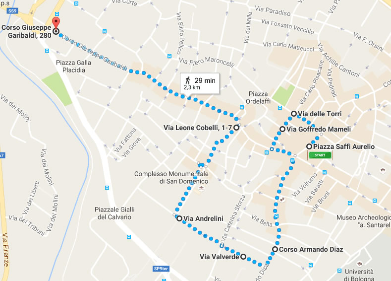 percorso forli